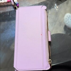 Lavender Wallet with Gold Zipper